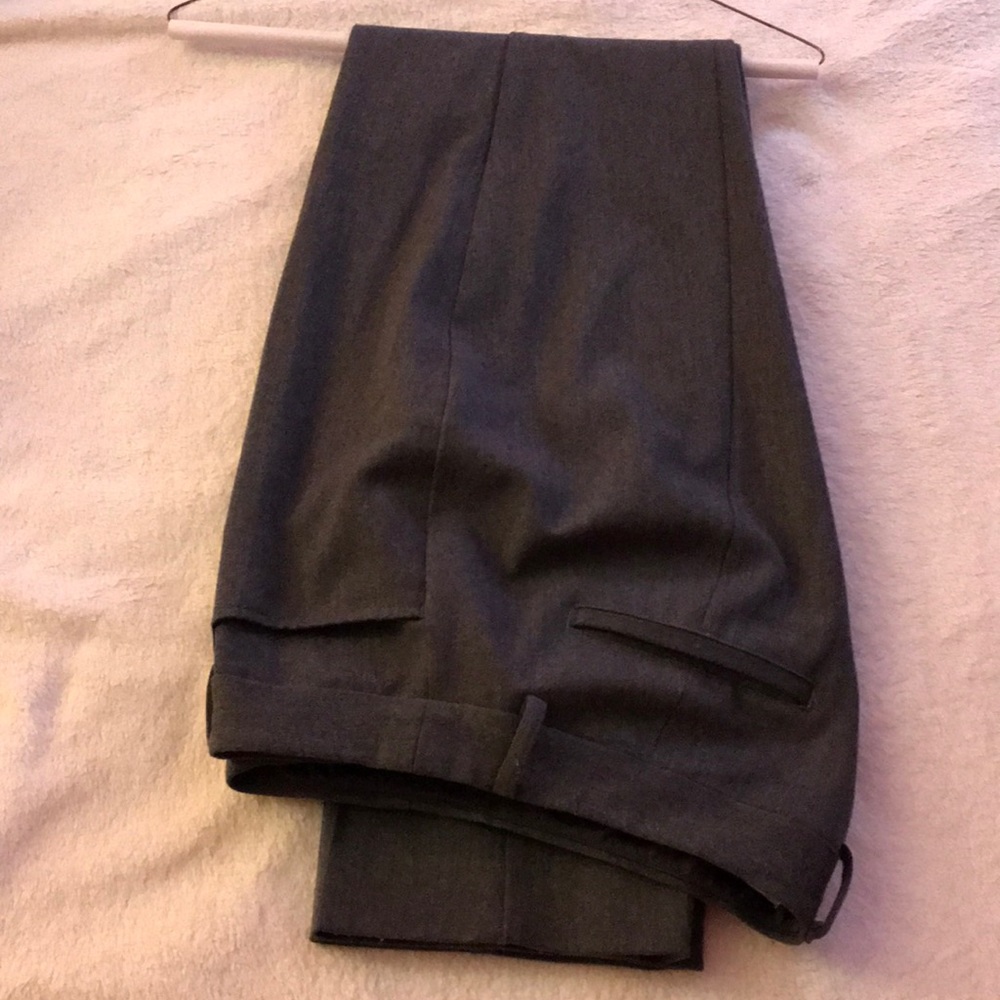 Express Grey Columnist Mid Rise Straight Leg Pants
